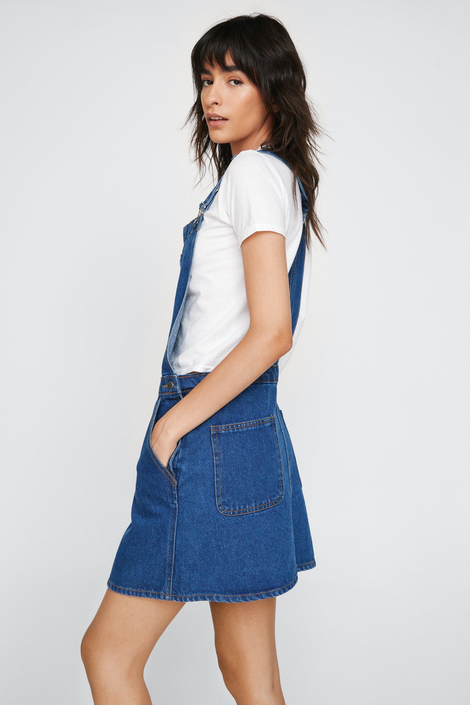 Denim dungaree store skirt dress